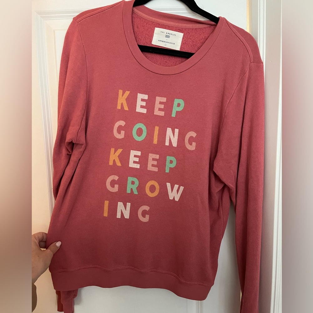 Anthropologie Crew Neck Graphic Sweatshirt Size: L